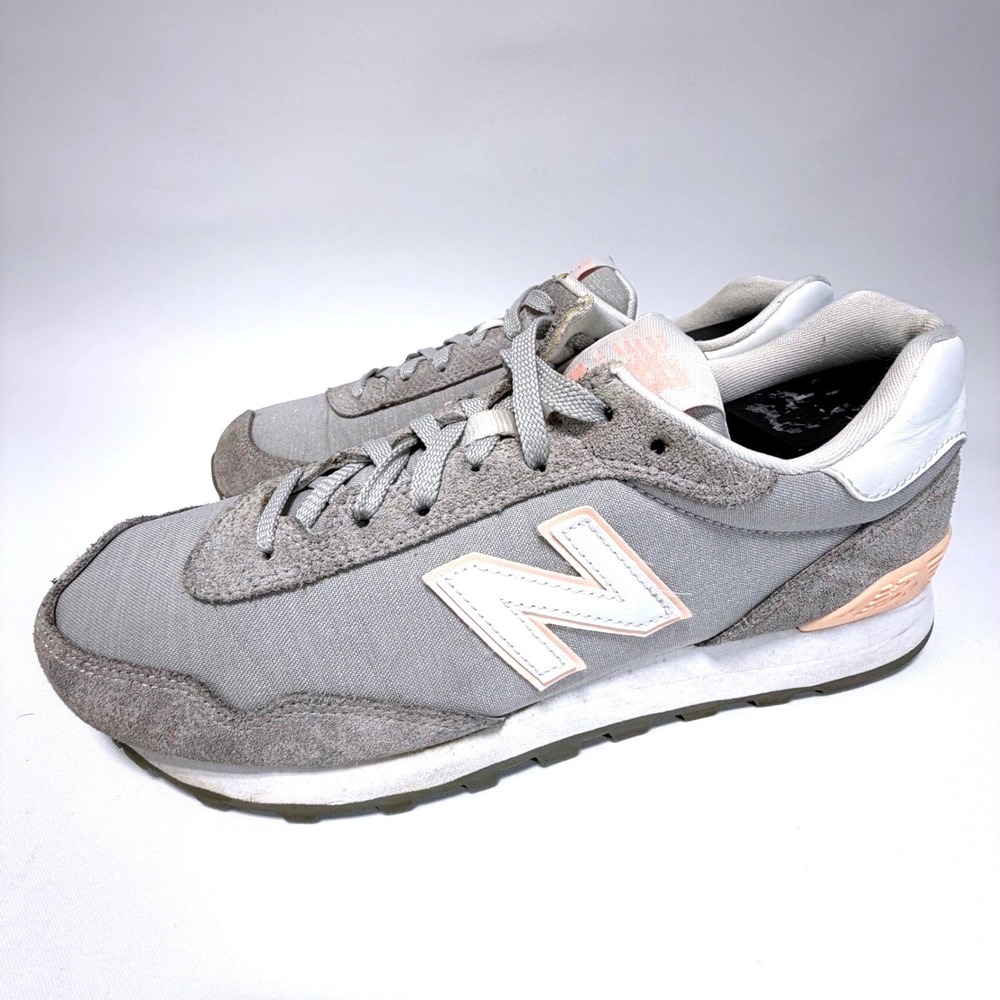 New Balance 515 Women's Sneakers‎ Gray & Pink Suede Mesh Running Shoes Size 9.5